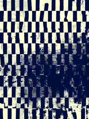 Poster - Abstract grunge vector background. Monochrome handcrafted geometric composition of irregular graphic elements.