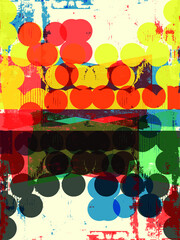 Poster - Abstract grunge vector background. Color handcrafted geometric composition of irregular graphic elements.