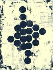 Poster - Abstract grunge vector background. Monochrome handcrafted geometric composition of irregular graphic elements.