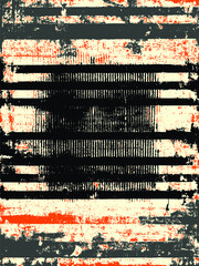 Poster - Abstract grunge vector background. Color handcrafted geometric composition of irregular graphic elements.