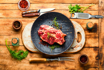 Wall Mural - Piece of fresh raw beef meat,top view