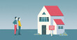 © IKON Images - Young couple looking at house for sale