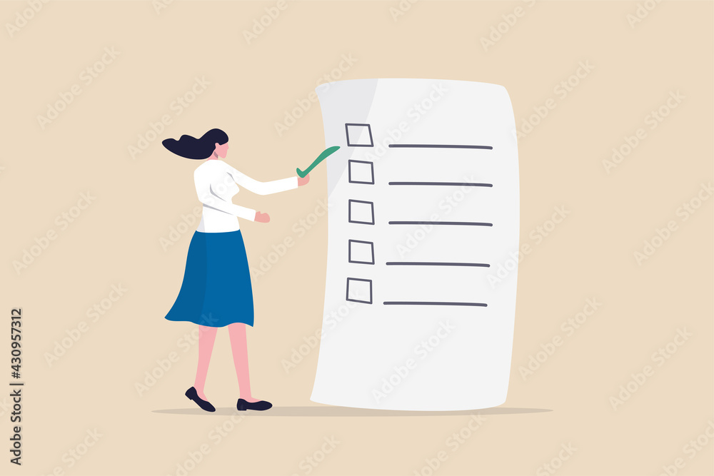 Personal Development Vector Checkboxes Self assessment, evaluate yourself for personal development or work ...