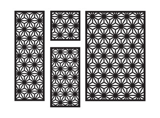 Poster - Modern flowers cnc pattern. Decorative panel, screen,wall. Vector cnc panel for laser cutting. Template for interior partition, room divider, privacy fence