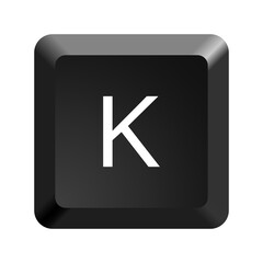 Fototapete - Black computer keyboard key Letter K. Button icon vector illustration. 