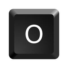 Fototapete - Black computer keyboard key Letter O. Button icon vector illustration. 