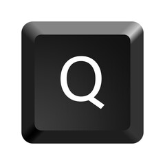 Fototapete - Black computer keyboard key Letter Q. Button icon vector illustration. 