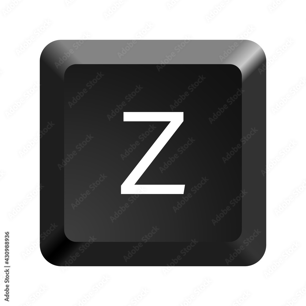 Key Z Shape Black computer keyboard key Letter Z. Button icon vector illustration ...