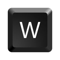 Fototapete - Black computer keyboard key Letter W. Button icon vector illustration. 