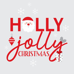 Wall Mural - holly jolly christmas greeting card