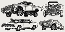 Retro Custom Cars Composition