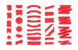 © ket4up - Ribbons collection isolated on white. Set of red banners, badges, and tags. Vector illustration