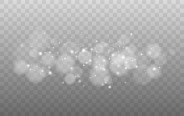 Aufkleber - Bokeh lights isolated. Transparent blurred shapes. Abstract light effect. Vector illustration
