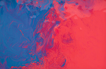 Canvas Print - abstract blue with red water color texture background