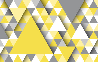 Wall Mural - abstract background pattern. drop shadow triangle shape. color trend of 2021, yellow gray white. tex