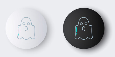 Canvas Print - Line Ghost icon isolated on grey background. Happy Halloween party. Colorful outline concept. Vector