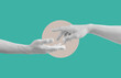 © SasinParaksa - Digital collage modern art. Helping hand