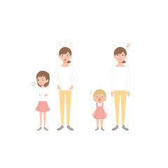 Wall Mural - Problems of relations between daughter and mother. Flat cartoon vector illustration