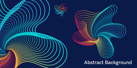 Fototapete - Modern bright dynamic wave lines. Abstract vector background.