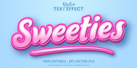 Wall Mural - Sweeties text effect, cartoon editable text style