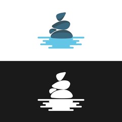 Wall Mural - SPA - template logo for Spa lounge, beauty salon, massage area, yoga center, natural cosmetics etc.. The balancing cairn - a symbol of harmony, tranquility and relaxation.