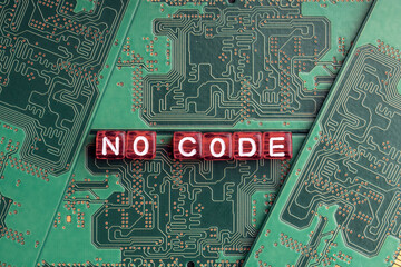 the inscription on the cubes is no code. The background of the microcircuit is green