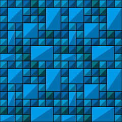 Poster - Blue tile pattern. Vector seamless ornament.
