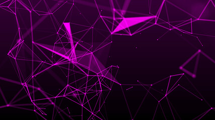Poster - Network connection system.Background with connection dots and lines. Big data vizualization. 3d rendering. 
