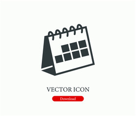 Poster - Calendar vector icon.  Editable stroke. Linear style sign for use on web design and mobile apps, logo. Symbol illustration. Pixel vector graphics - Vector