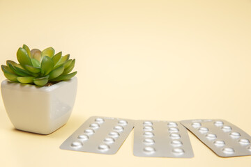 Wall Mural - Background of blisters of pharmaceutical pills