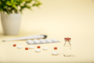 Wall Mural - A photo of different medical tablets and pills