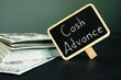 Cash advance is shown on the photo using the text