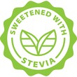 sweetened with stevia green stamp badge outline icon label