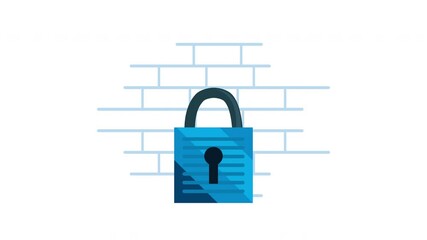 Wall Mural - safe secure padlock guard animation