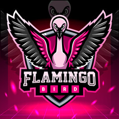 Poster - Flamingo bird mascot. esport logo design