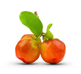 Wall Mural - fresh cherry on white background