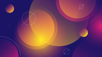 Poster - Abstract Modern Background with Vibrant Blue Purple Color Gradient and Memphis Element