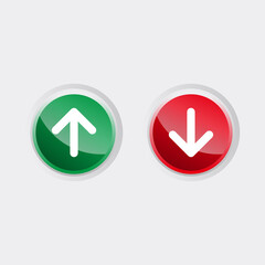 Poster - set of upload and download icon button design with glossy effect template vector