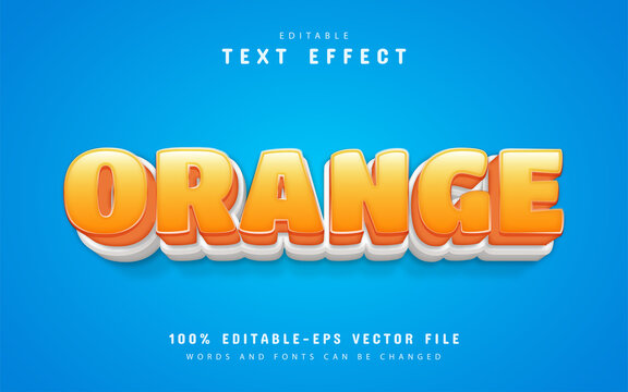 Orange text effect cartoon style