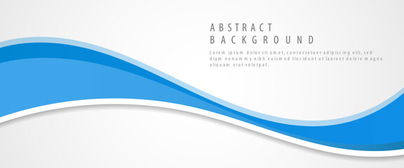 Wall Mural - Modern Business banner template design. Abstract blue wavy, wave, flow shape illustration with space for the text. Editable vector design isolated.