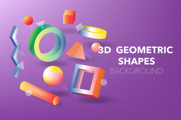 3D Geometric Shapes background