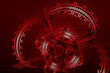 Abstract background, fantastic 3D alien structures, red dark and bloody fictional background.