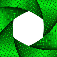 Poster - Background with 3D shutter and diamond plate texture, abstract green technology design, vector illustration.
