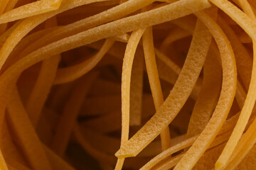 dried italian pasta, fettuccine nests