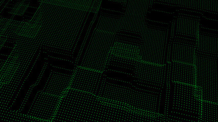Poster - Abstract digital background.  Big data visualization.Digital technology. 3d rendering.
