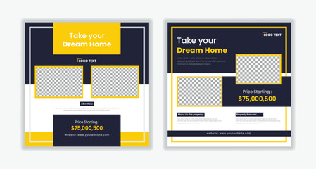Wall Mural - post, estate, template, marketing, media, business, house, real, sale, banner, home, modern, real es
