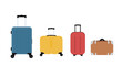 Set of suitcase icon  design vektor. Isolated on white background. 