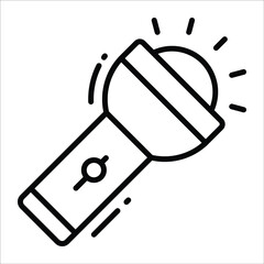 Torch line vector Icon. that can be easily modified or edit