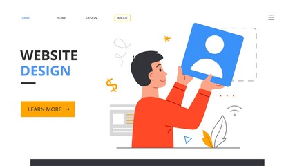 Fototapete - Graphic designer creating web page template