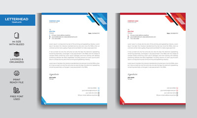 Wall Mural - Modern Abstract Business Letterhead Design Template 